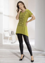 Lang shirt met verlaagde schouders PISTACHE