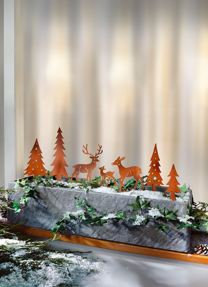 Decoratieve pluggen, 7 stuks, gemaakt van metaal met roestlook 