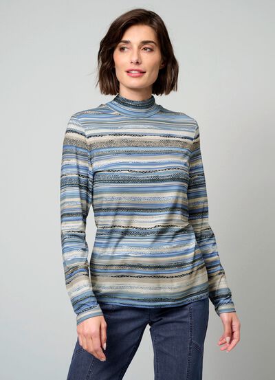 Shirt met korte rits 