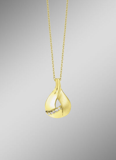 Vergulde hanger met zirkonia 