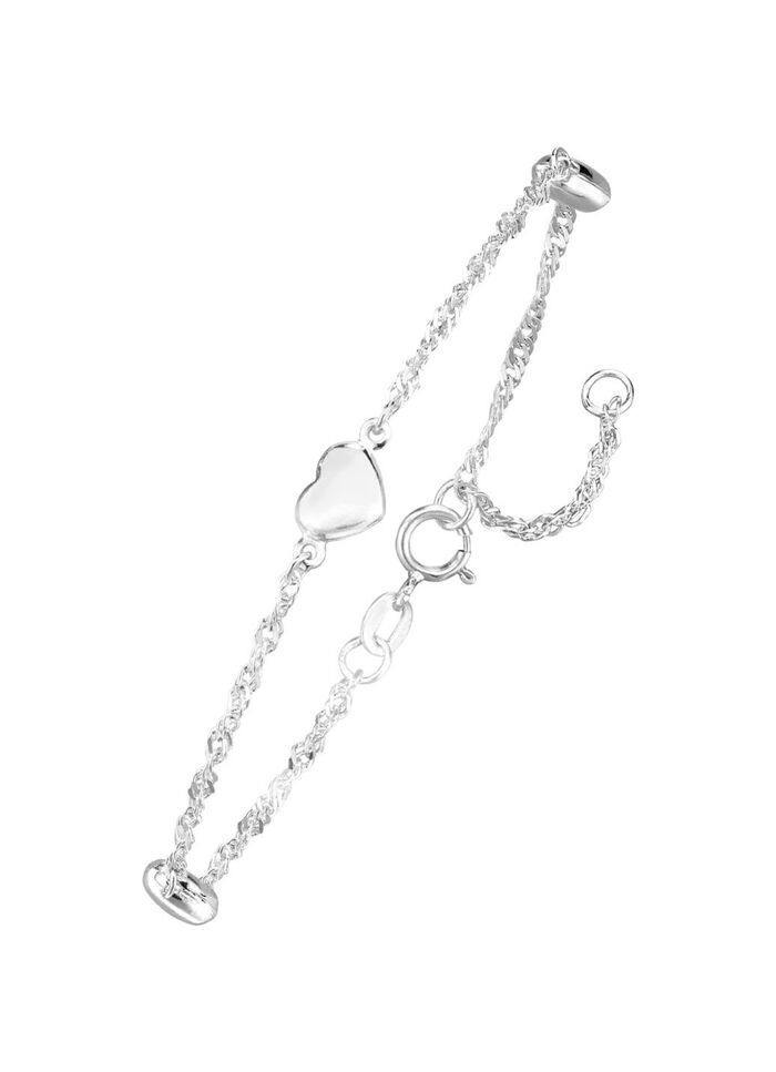 Singapore kettingarmband met drie harten 