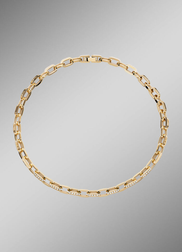 Vergulde roestvrijstalen ketting met kristallen 