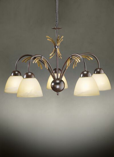 Hanglamp, 5-lichts, met ijzeren frame 