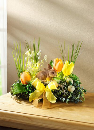 Verlicht tafelbloemstuk 