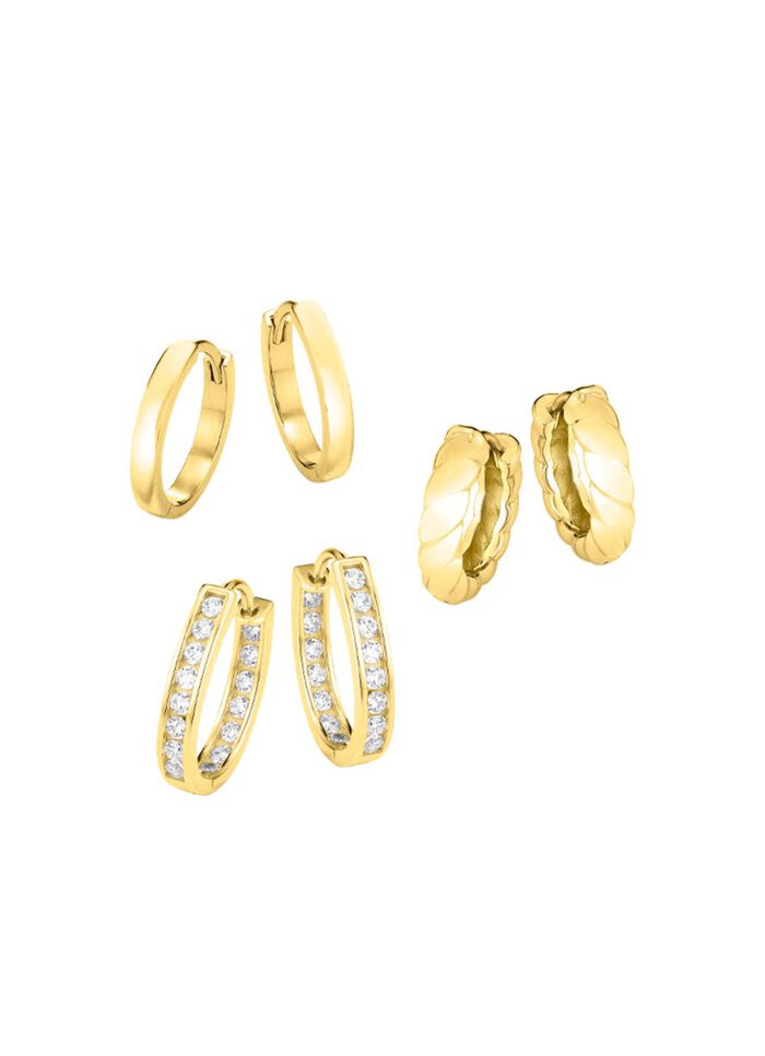 Sieradenset, 3-delig, bestaande uit 3 paar creolen 