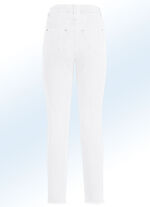 Magic jeans met trendy franjes aan de zoom WIT