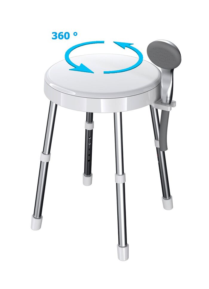 In hoogte verstelbare douchekruk 