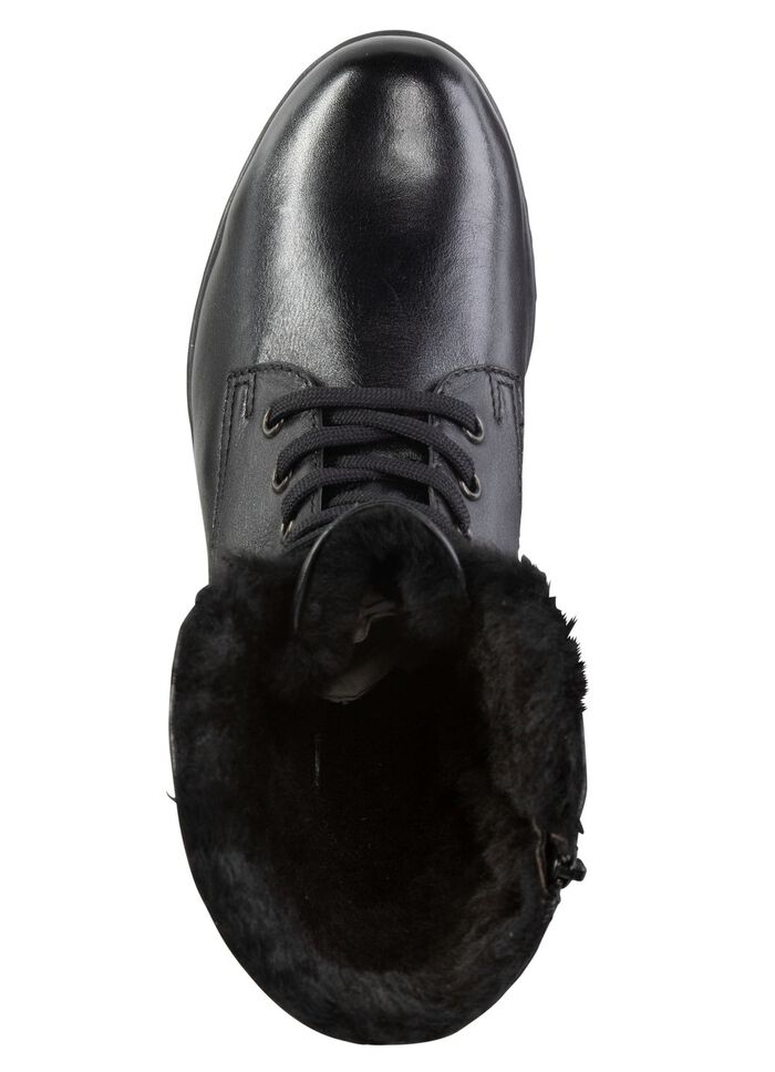 ELENA EDEN enkellaarzen met veters en omslagkraag van lamsleer 