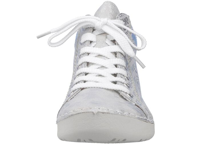 Rieker veterlaarsje van origineel bedrukt synthetisch materiaal 