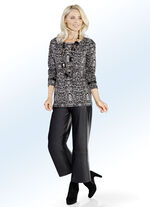 Broek van zacht imitatie-nappaleder ZWART