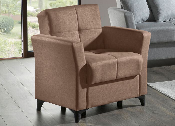 Gezellig gestoffeerd meubel met bedfunctie BEIGE