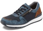 Rieker, comfortabele herensneakers, breedte H, met uitneembaar voetbed BLAUW-BRUIN