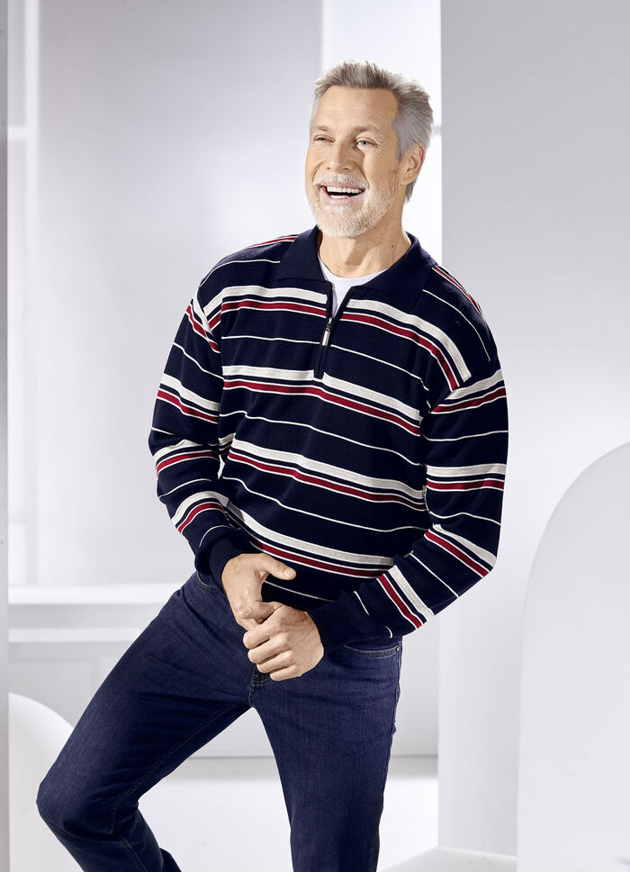 Polotrui met korte ritssluiting in 2 kleuren MARINE