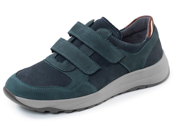 Waldl&auml;ufer, comfortabele herenpantoffels, breedte K, met uitneembaar voetbed MARINE