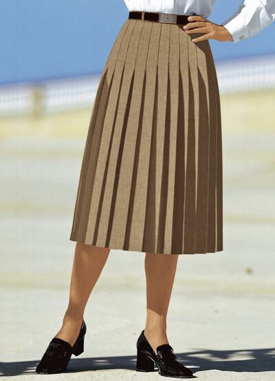 Rok met figuurstrelende plooien rondom 