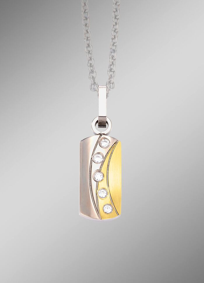 Bicolor hanger met synthetische zirkonia 