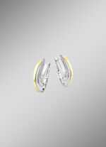 Creolen in twee kleuren met synthetische zirkonia 