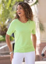 shirt met ronde hals PISTACHE