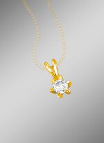 Prachtige solitaire hanger met diamant 