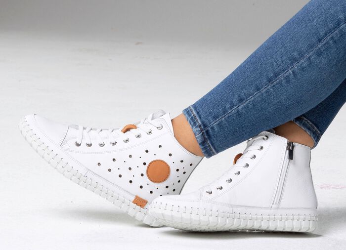 Gemini, zomerlaarzen voor dames, breedte G, met uitneembaar voetbed WIT