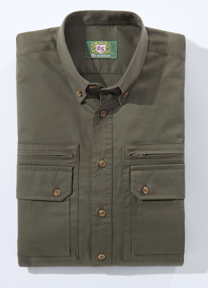 Overhemd "OS-Trachten" met button-downkraag in 3 kleuren DONKERGROEN