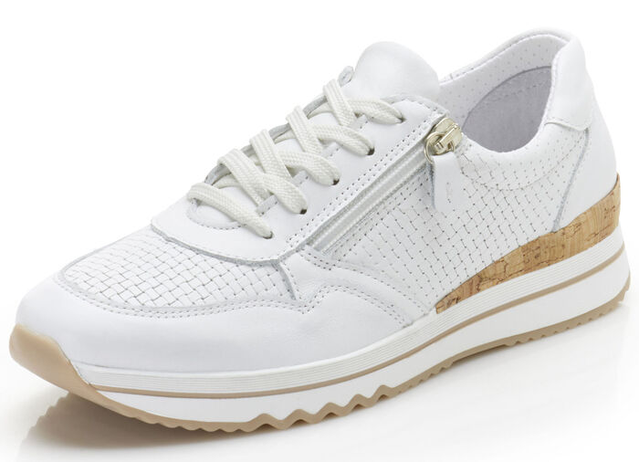 ELENA EDEN sneakers met vetersluiting en ritssluiting aan de zijkant WIT