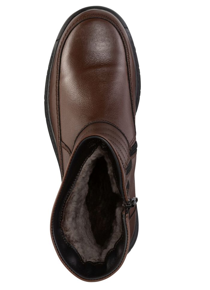 GINO GALANTE, gevoerde herenlaarzen, winterschoenen, met lamsvacht KASTANJE