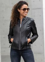 Kort leren jasje van &ldquo;Cabrini&rdquo; 