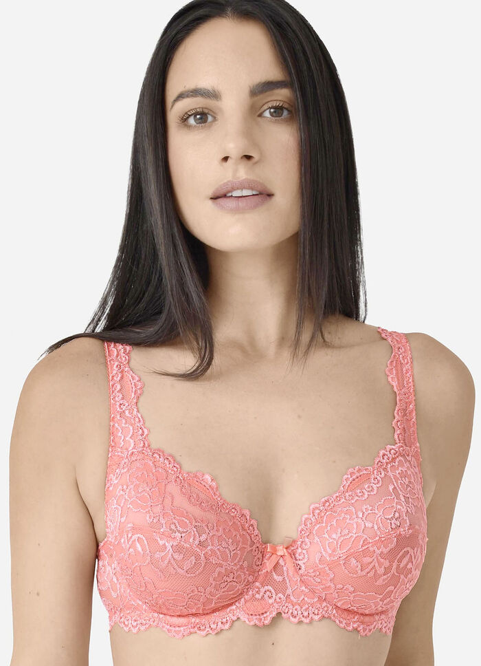 Sassa twee-pack elastische kanten beugelbeha 1X KORALLE, 1X WEISS