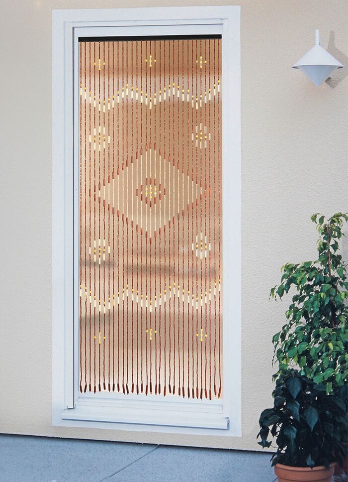 Deurgordijn van echte houten parels 