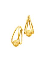 Creoolse oorbellen met machinaal gegraveerde kogel 