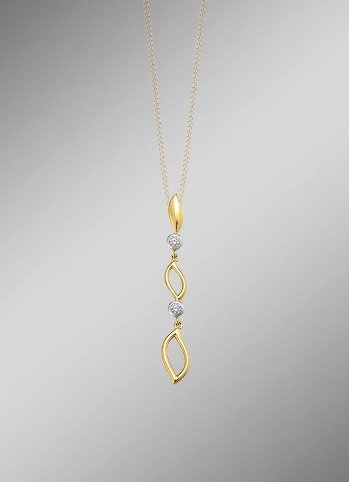 Elegantie in twee kleuren: hanger met synthetische zirkonia 