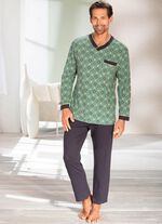 Pyjama met V-hals en open uiteinden 