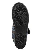 Enkellaarsjes van geruit textielmateriaal BLAUW