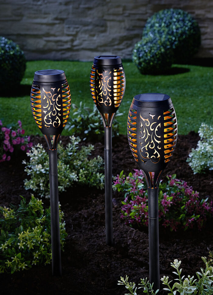 Zaklamp op zonne-energie, set van 3, om vast te klemmen of in te steken 