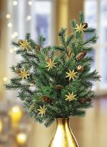 Sparrentakken, set van 2 gemaakt van kunstmateriaal met echte dennenappels 