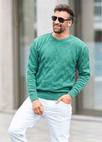 Trui met ronde hals en gestructureerd ontwerp in 3 kleuren 