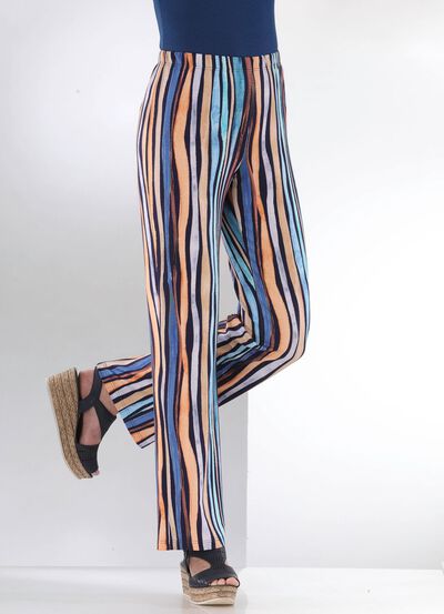 Broek met opvallend gestreept dessin 
