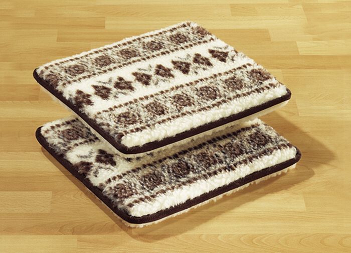 Licardo stoelkussens, set van 2, gemaakt van zuiver scheerwol MET PATROON