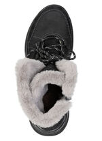 Gevoerde dameslaarzen, winterschoenen, breedte H, met rits ZWART