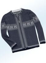 vest in jacquardmotief MARINE-ECRU