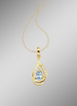 Hanger met echte blauwe topaas en kunststof. zirkonia 