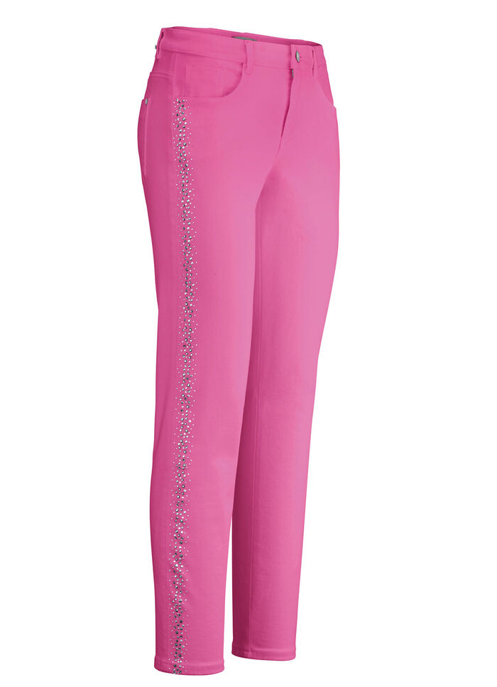 Elegante jeans met effectieve strasssteentjes ROZE
