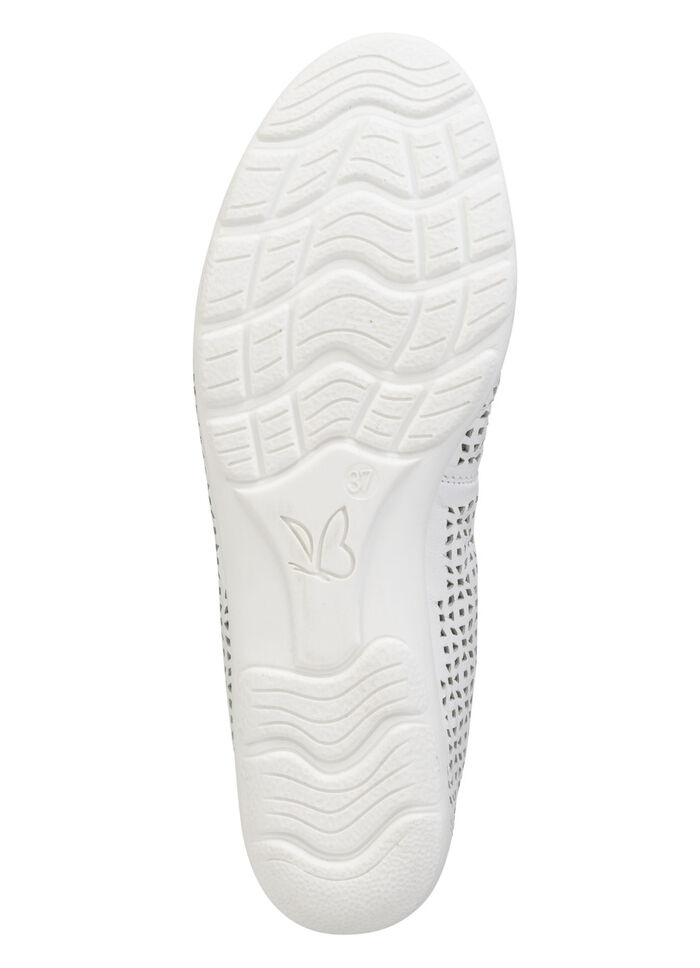 Caprice, zomerse damesballerina's, breedte G, met elastische band WIT