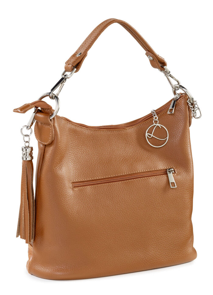 Laurina kalfslederen tas met reli&euml;fafwerking COGNAC