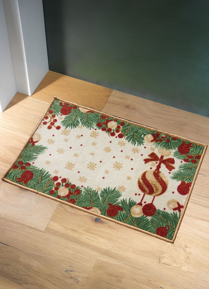 Deurmat met kerstrankmotief 