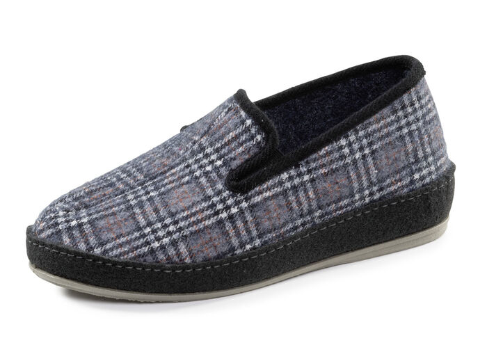 Textielpantoffels met anatomisch gevormd voetbed BLAUWGRIJS-MULTICOLOR