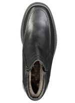 GINO GALANTE, gevoerde heren enkellaarsjes, winterschoenen, met lamsvacht 