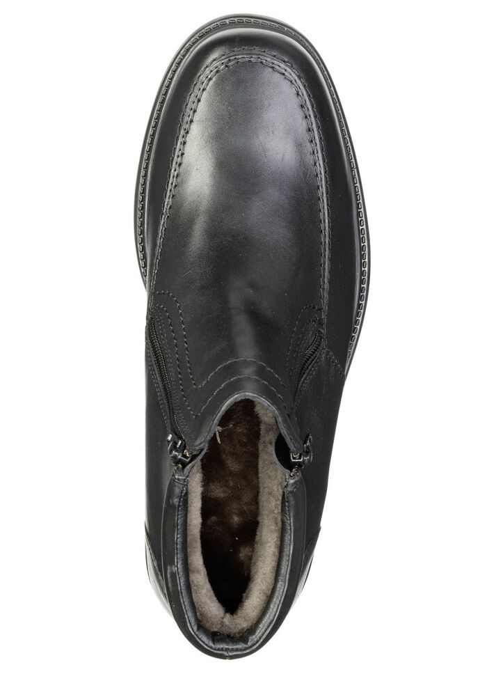 GINO GALANTE, gevoerde heren enkellaarsjes, winterschoenen, met lamsvacht 