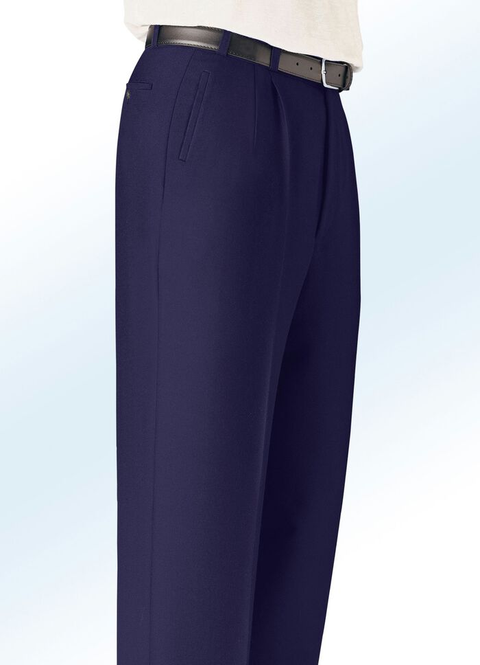 Broek "Klaus Models" met paspelzakken aan de zijkant in 5 kleuren MARINE
